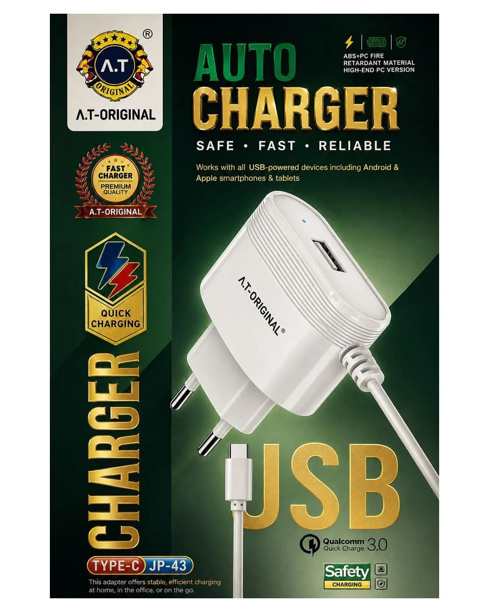 AT ORIGINAL - Auto USB Charger (JP-43 Type-C) — AUTO CHARGER