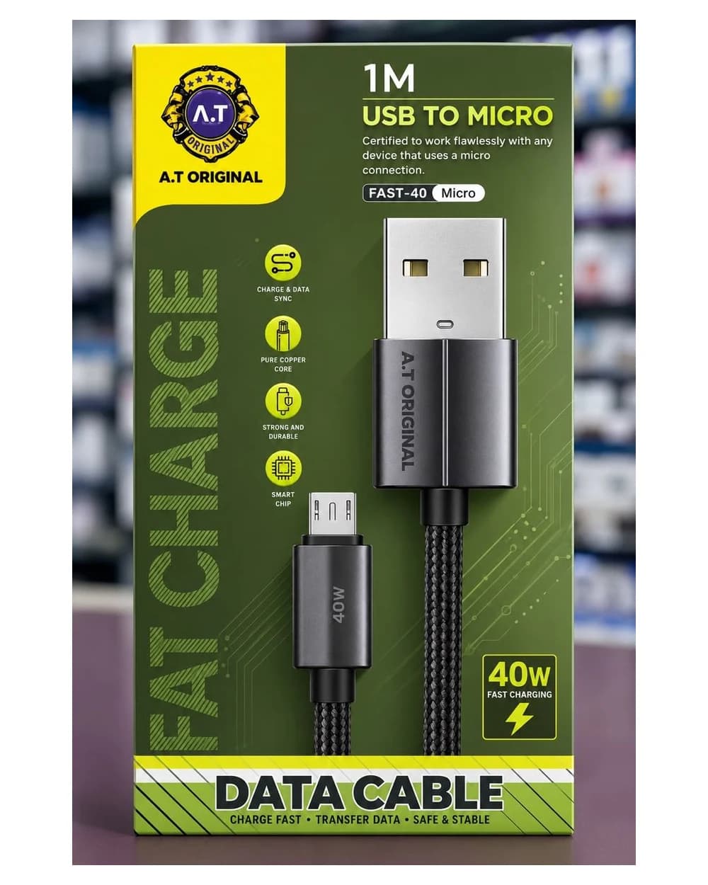 FAST 40 Micro — 40W USB TO MICRO DATA CABLE