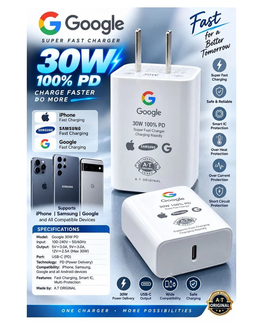 Google 30W PD — GOOGLE 30W SUPER FAST CHARGER