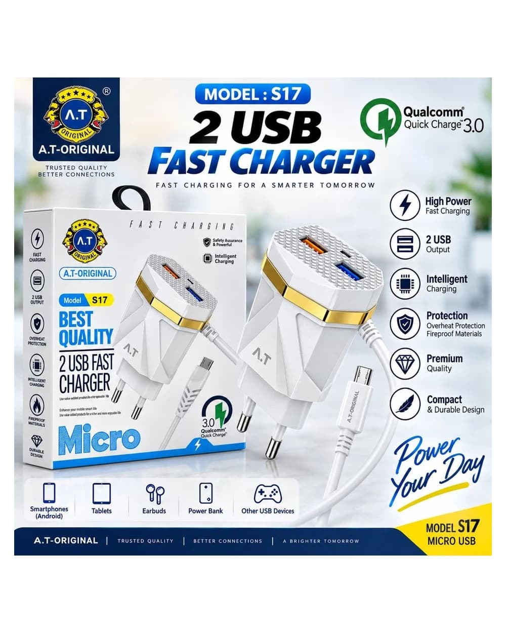 S17 — 2 USB FAST CHARGER